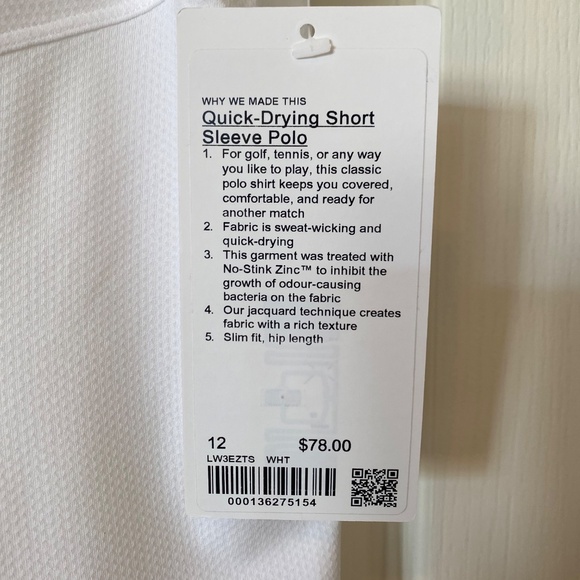 Lululemon short sleeve Polo Top, Size 12 NWT - Picture 4 of 9